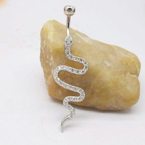 Belly Ring Sterling Silver Snake